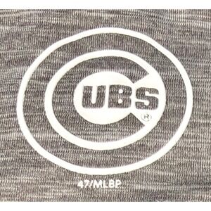 Mens 47 Brand Chicago Cubs Quarter Zip Long Sleeve Pullover Thumb holes Gray XXL